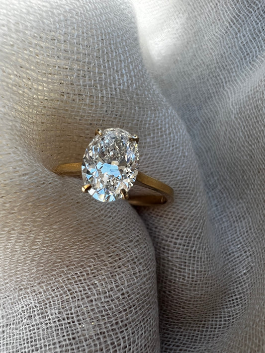 Oval Solitaire diamond ring.