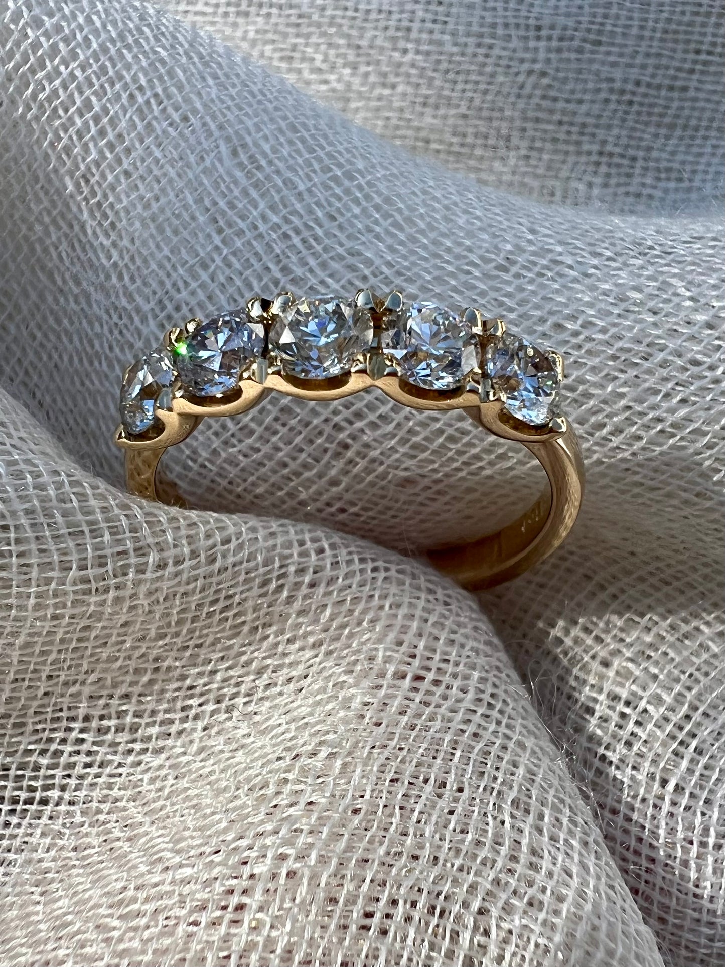 5 stone diamond eternity band.