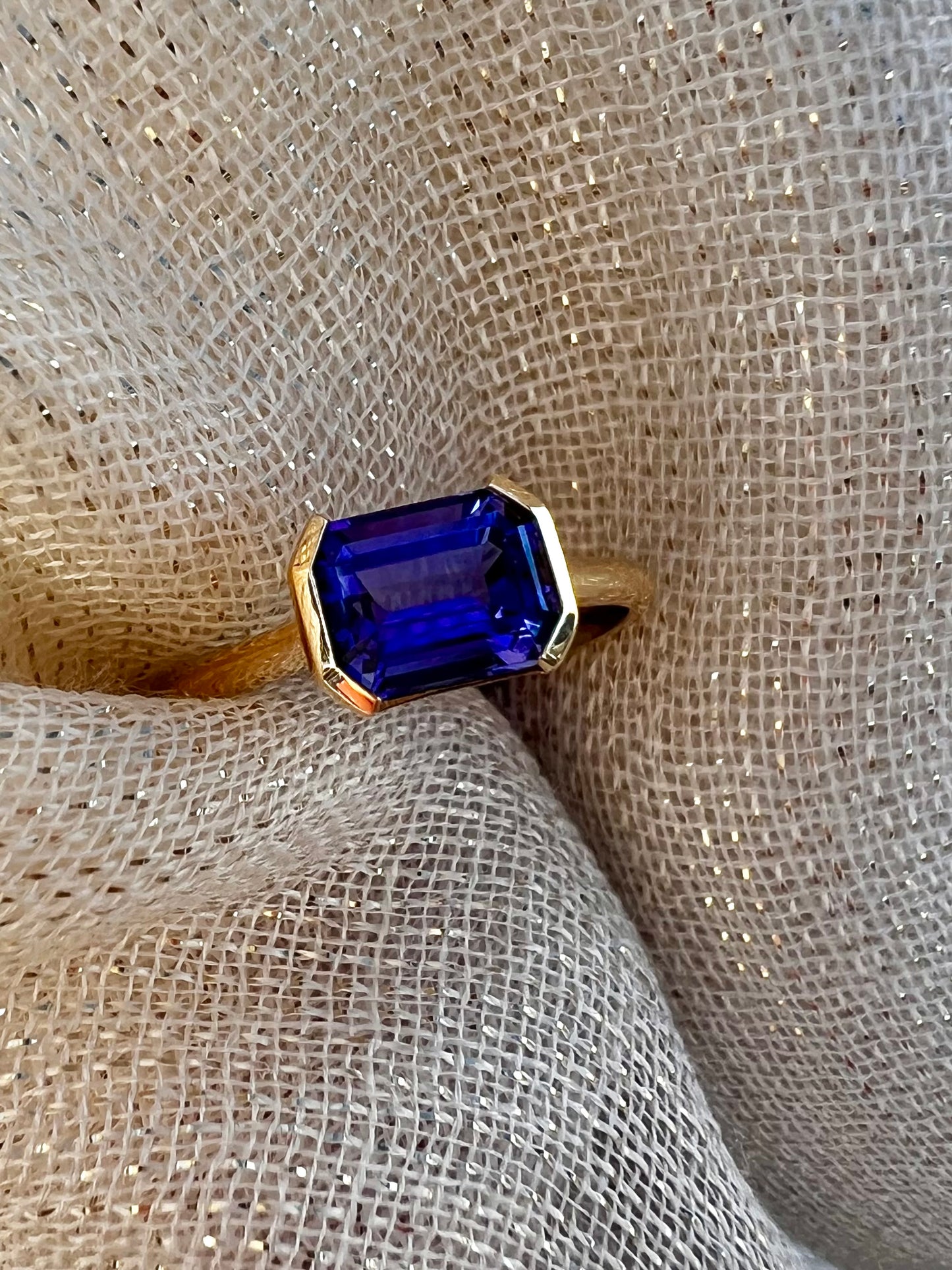 Tanzanite Emerald cut ring