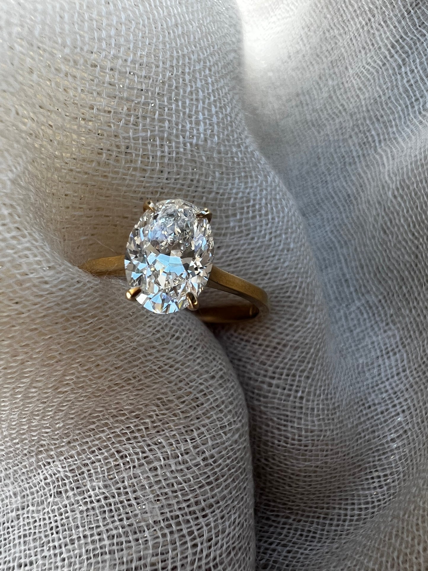 Oval Solitaire diamond ring.