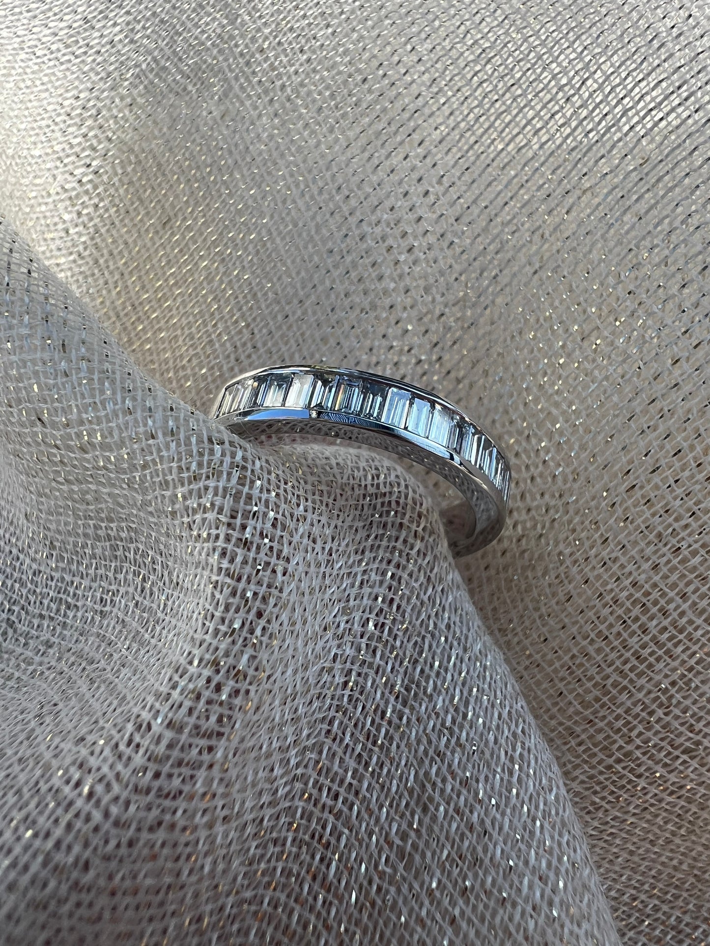 Baguette diamond channel set Eternity band