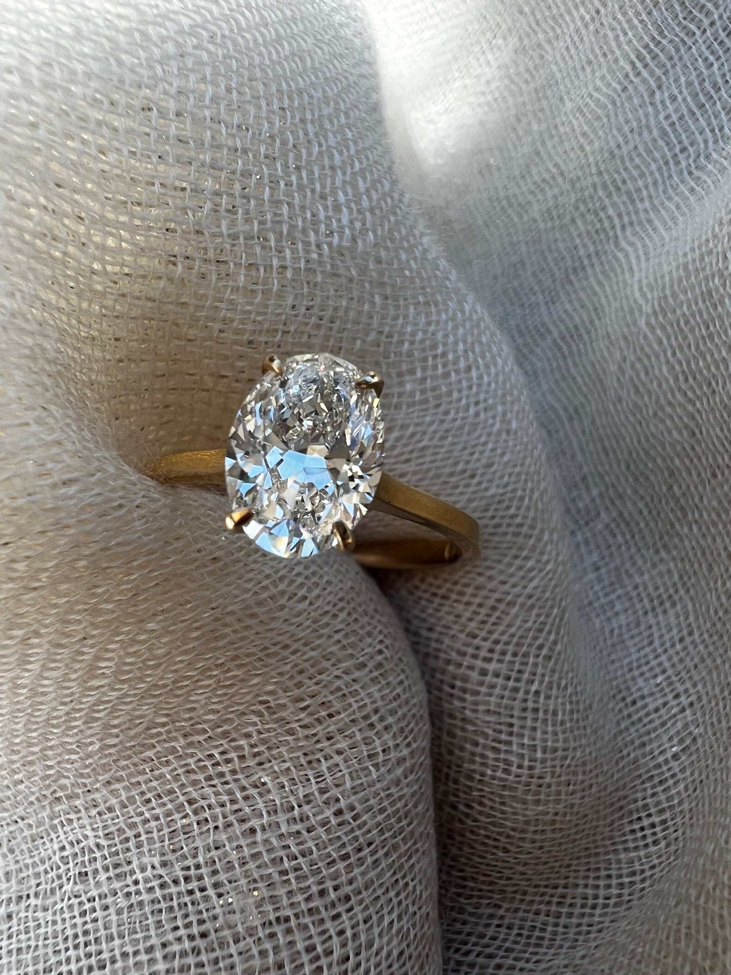 Oval Solitaire diamond ring.