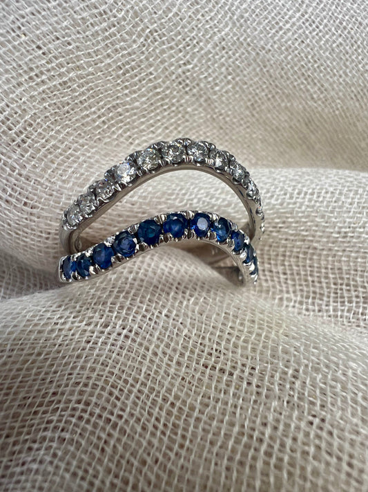 Sapphire Wave Eternity Band
