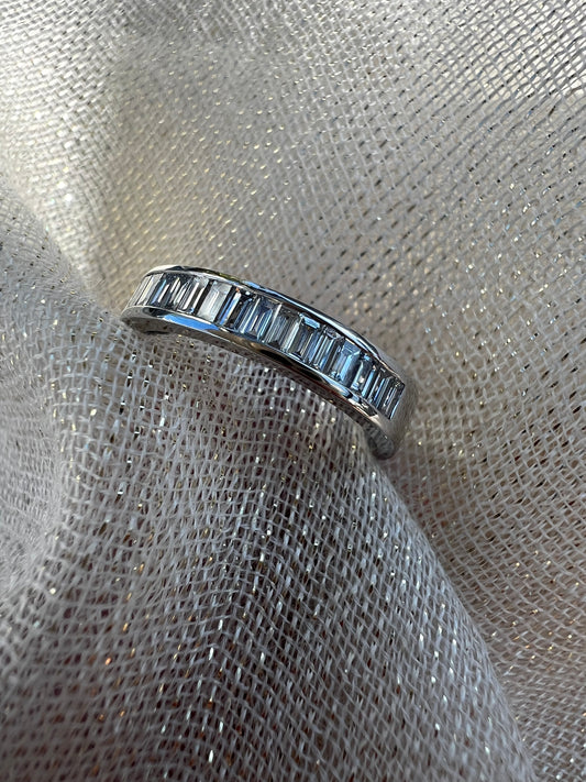 Baguette diamond channel set Eternity band