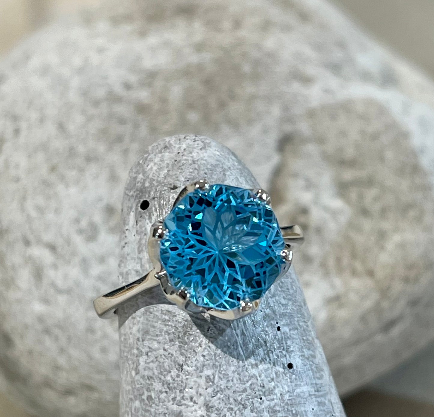 Swiss Topaz star cut ring